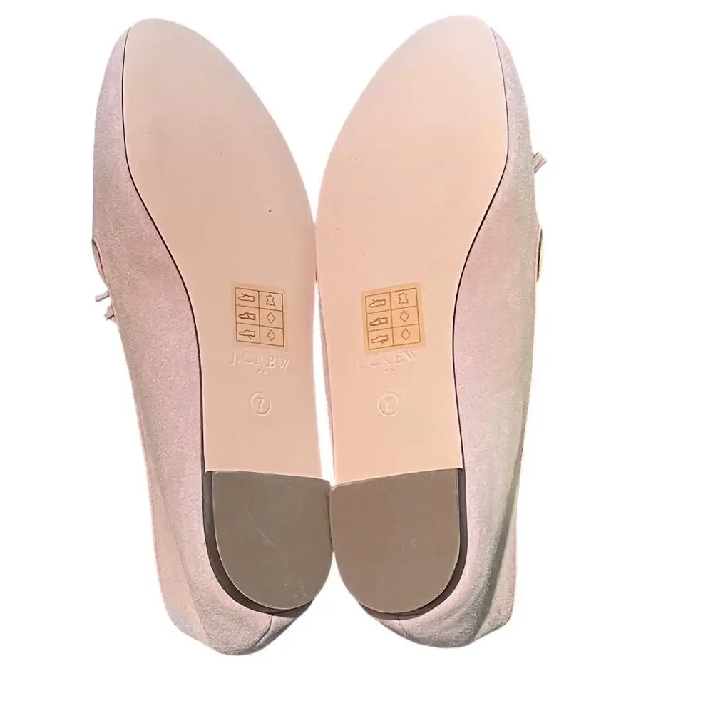 J.Crew Factory Cora Suede Tassel Loafers, Beige/Pink, Classic, Minimalist. Sz 7
